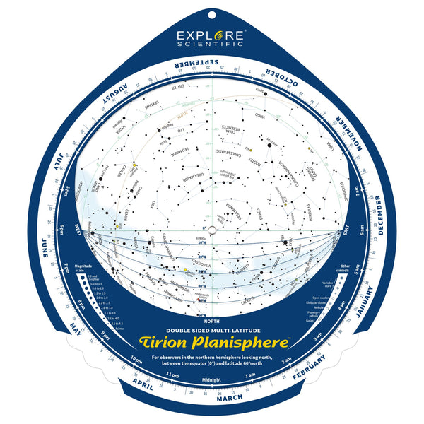 Explore Scientific Tirion Double-Sided Multi-Latitude Planisphere